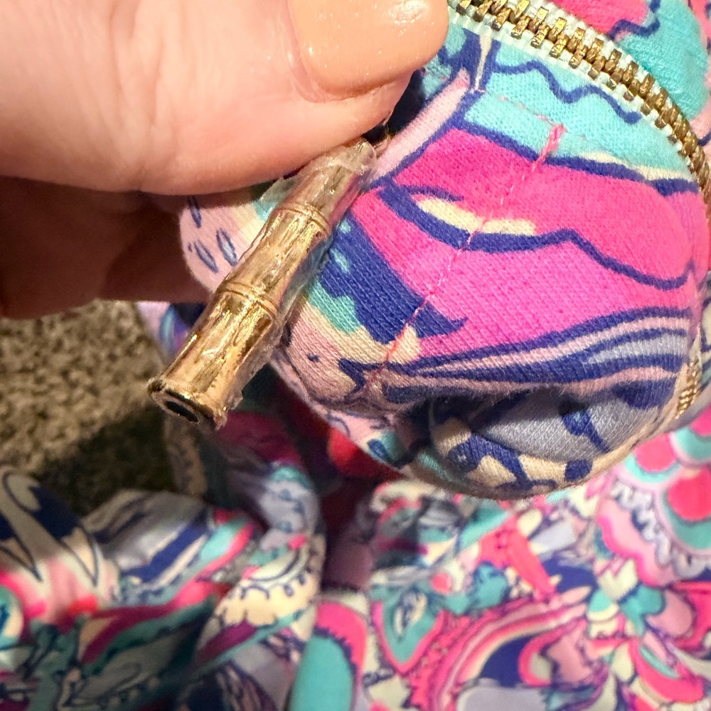 Lilly Pulitzer Killian Popover Pink Tropics Mermaids Call UPF 50 Medium Pullover - Picture 3 of 6